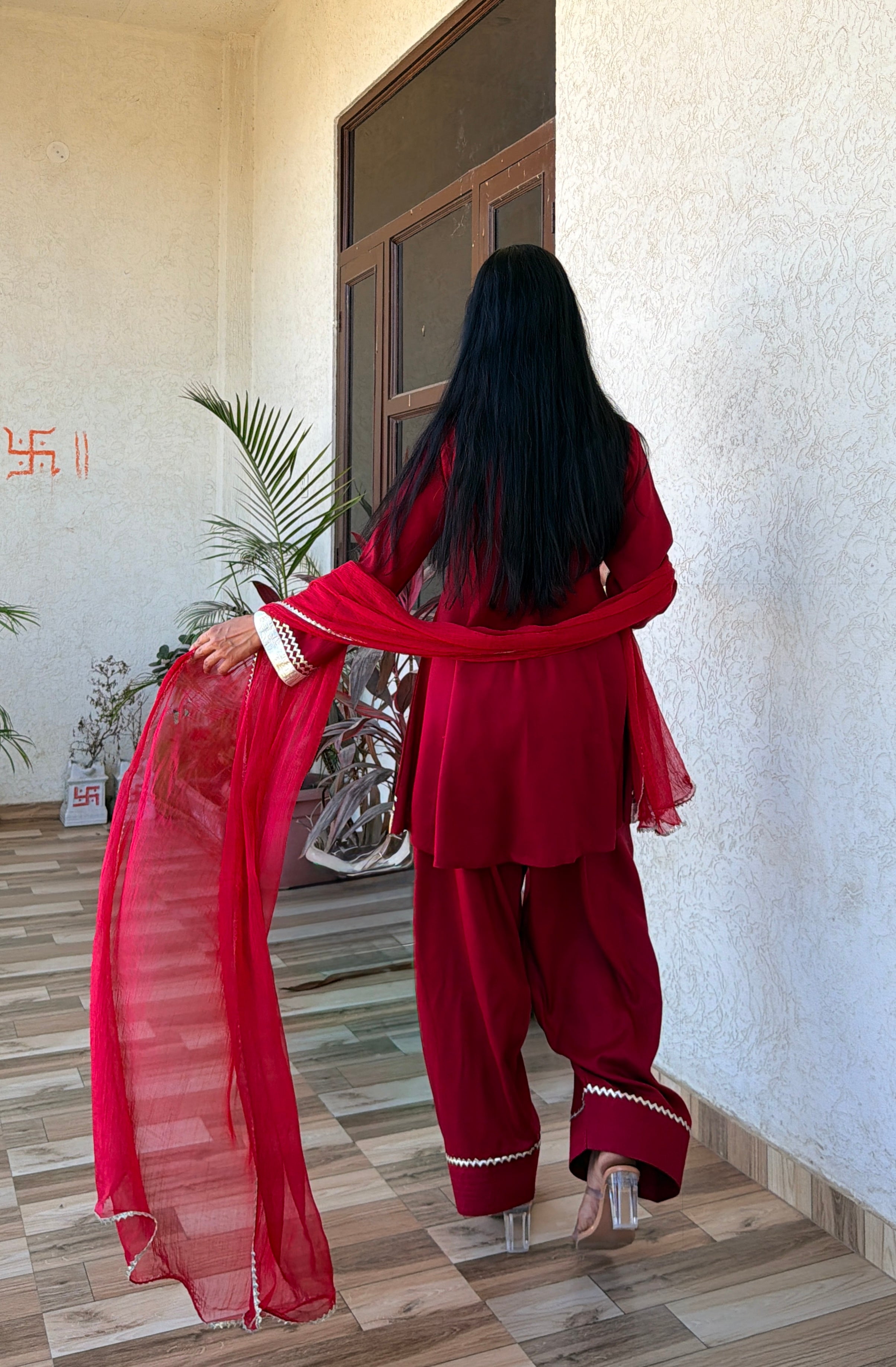 Women’s Festive Kurta with Farshi Salwar & Dupatta Set | Ethnic Suit Set | Traditional Pakistani Style Outfit for Wedding & Party Wear